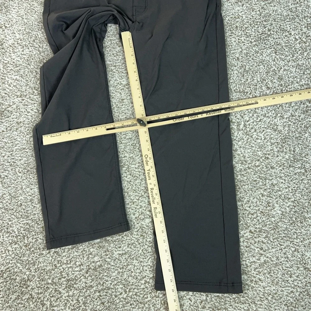 PrAna Pants Mens 36x30 Gray Slim Stretch Hiking Performance Outdoor Logo Brion